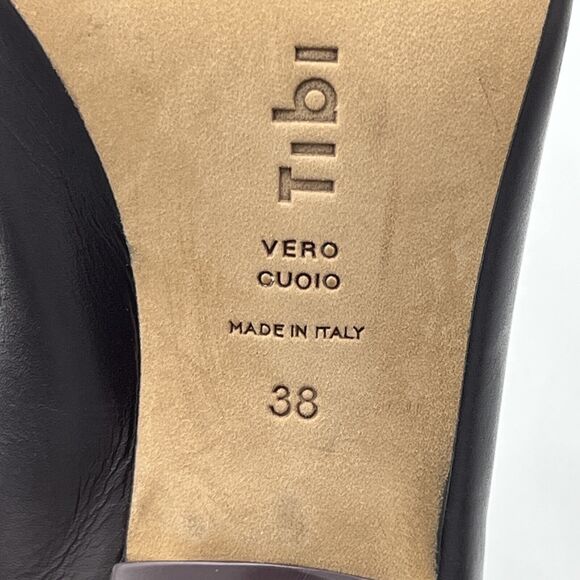 TIBI Theo Ankle Bootie Plum Lambskin Cylinder Stacked Heel Size US 8 / EUR 38 - Picture 8 of 11